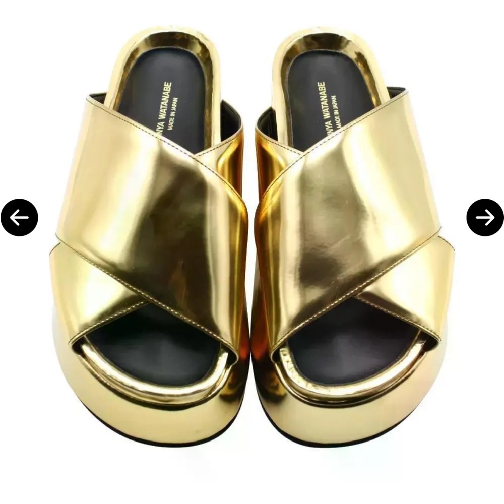 Junya Watanabe metallic platform slip ons